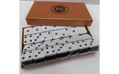 Double Six Dominoes Two Tones WITH spinners in Gift box, Tournament (Jumbo) Size Custom Engraved
