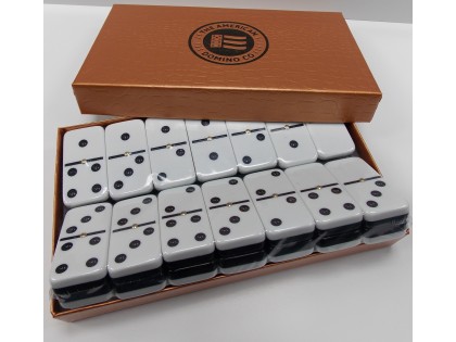 Double Six Dominoes Two Tones WITH spinners in Gift box, Tournament (Jumbo) Size Custom Engraved